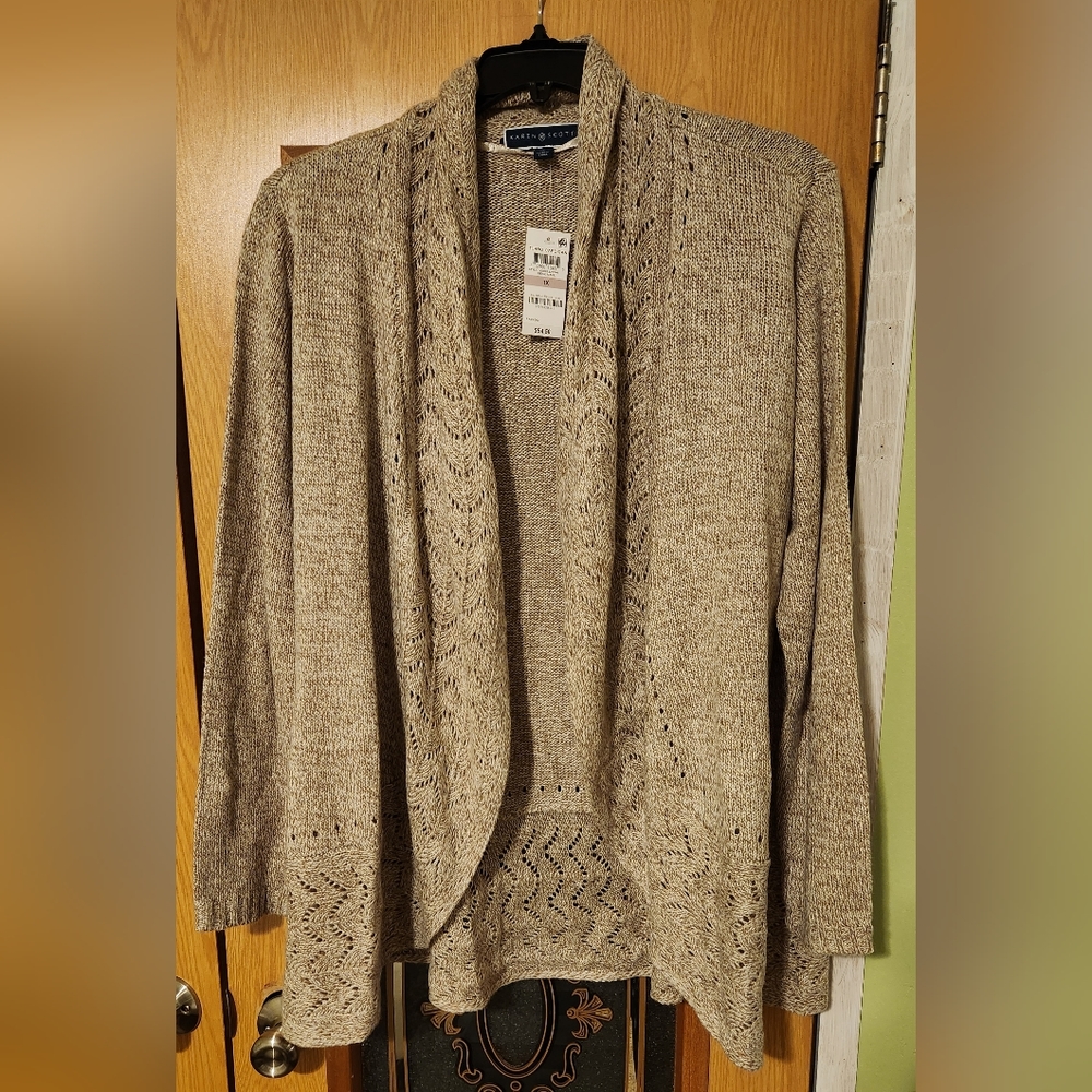 Karen Scott Turbo Cardigan Size 1x. Nwt
